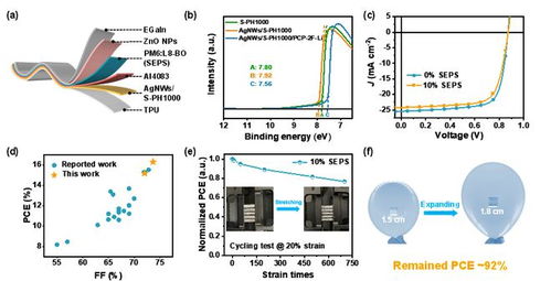 浙江大學陳紅征 左立見團隊am 高性能可拉伸透明復合電極實現本征可拉伸有機光伏器件