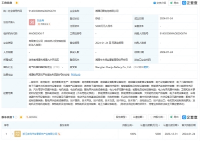 吉利在湘潭成立電池公司 含半導體器件專用設備制造業務